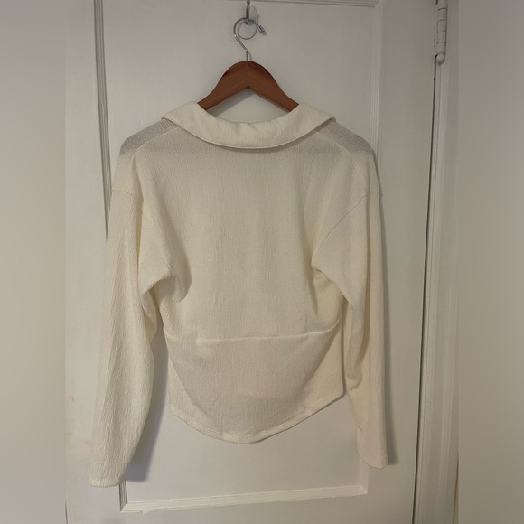 Madewell Twist-Front Long-Sleeve Top in lighthouse cream - Picture 3 of 4